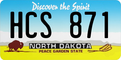 ND license plate HCS871