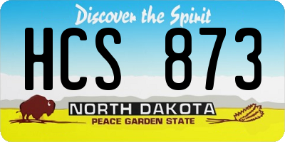 ND license plate HCS873