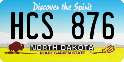 ND license plate HCS876