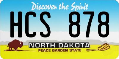 ND license plate HCS878