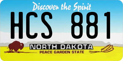 ND license plate HCS881