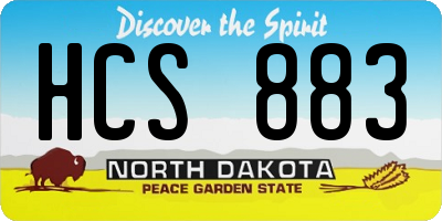 ND license plate HCS883