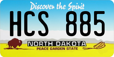 ND license plate HCS885