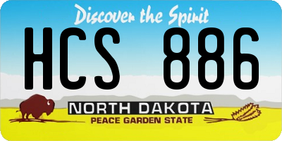 ND license plate HCS886
