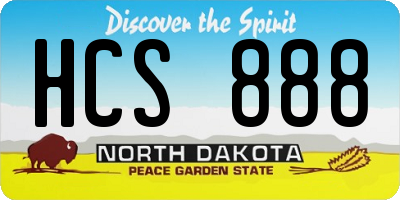 ND license plate HCS888
