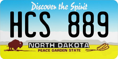 ND license plate HCS889