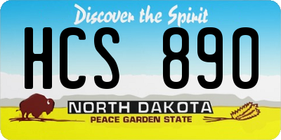 ND license plate HCS890