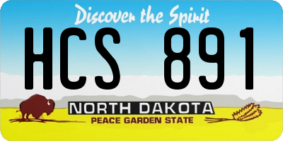 ND license plate HCS891