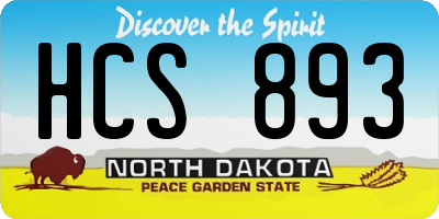 ND license plate HCS893