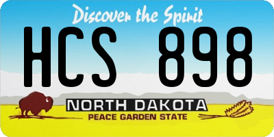 ND license plate HCS898