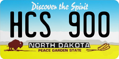 ND license plate HCS900