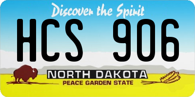 ND license plate HCS906
