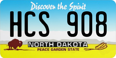 ND license plate HCS908
