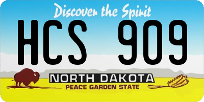 ND license plate HCS909