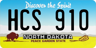 ND license plate HCS910