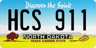 ND license plate HCS911