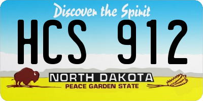 ND license plate HCS912