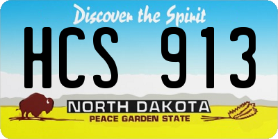 ND license plate HCS913
