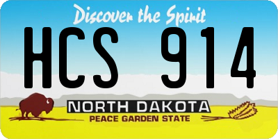 ND license plate HCS914