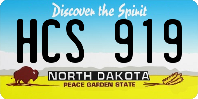 ND license plate HCS919