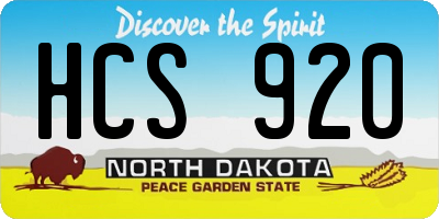 ND license plate HCS920