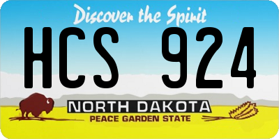 ND license plate HCS924