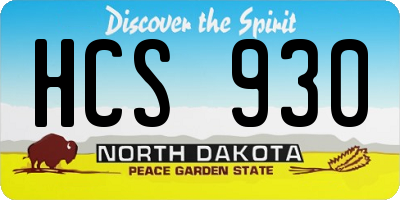 ND license plate HCS930