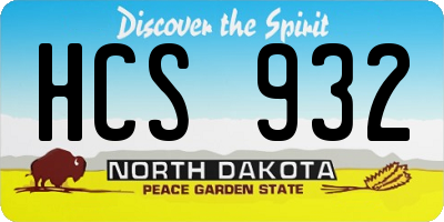 ND license plate HCS932