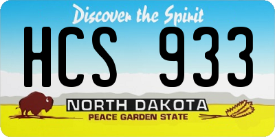 ND license plate HCS933