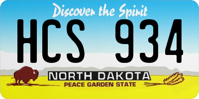 ND license plate HCS934
