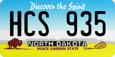 ND license plate HCS935