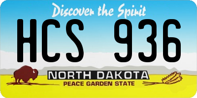 ND license plate HCS936
