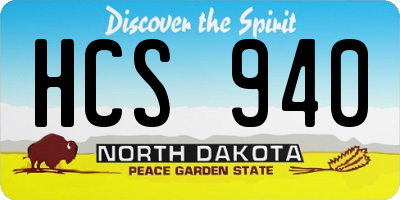 ND license plate HCS940