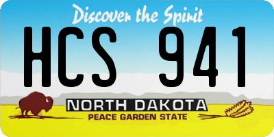 ND license plate HCS941