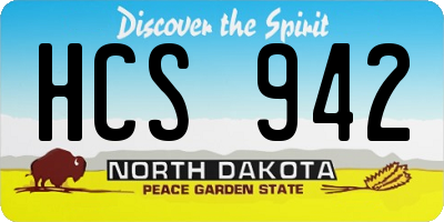 ND license plate HCS942