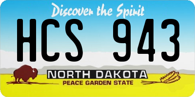 ND license plate HCS943