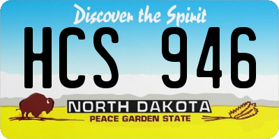 ND license plate HCS946