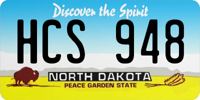 ND license plate HCS948