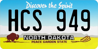 ND license plate HCS949