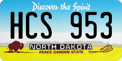 ND license plate HCS953