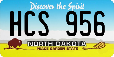 ND license plate HCS956