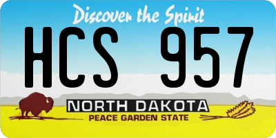 ND license plate HCS957