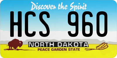 ND license plate HCS960