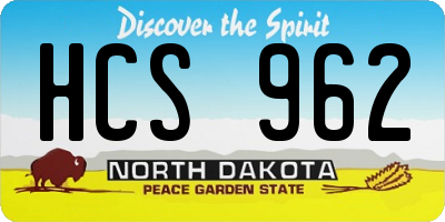 ND license plate HCS962
