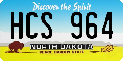 ND license plate HCS964