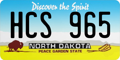 ND license plate HCS965