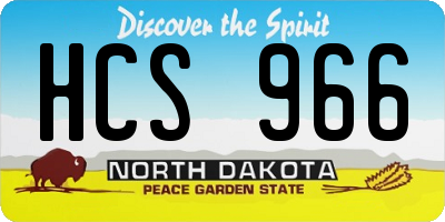 ND license plate HCS966