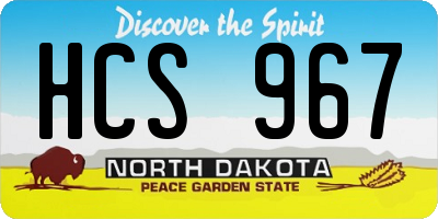 ND license plate HCS967