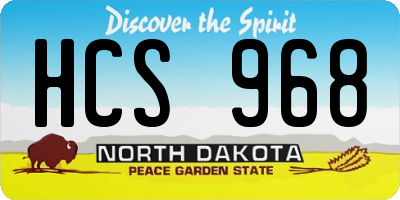 ND license plate HCS968