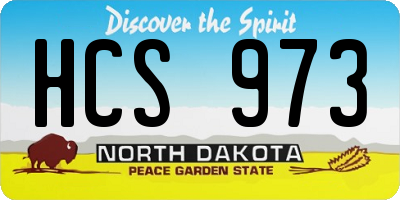 ND license plate HCS973